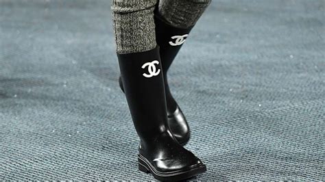 chanel wellies black|chanel aw22 wellies 2022.